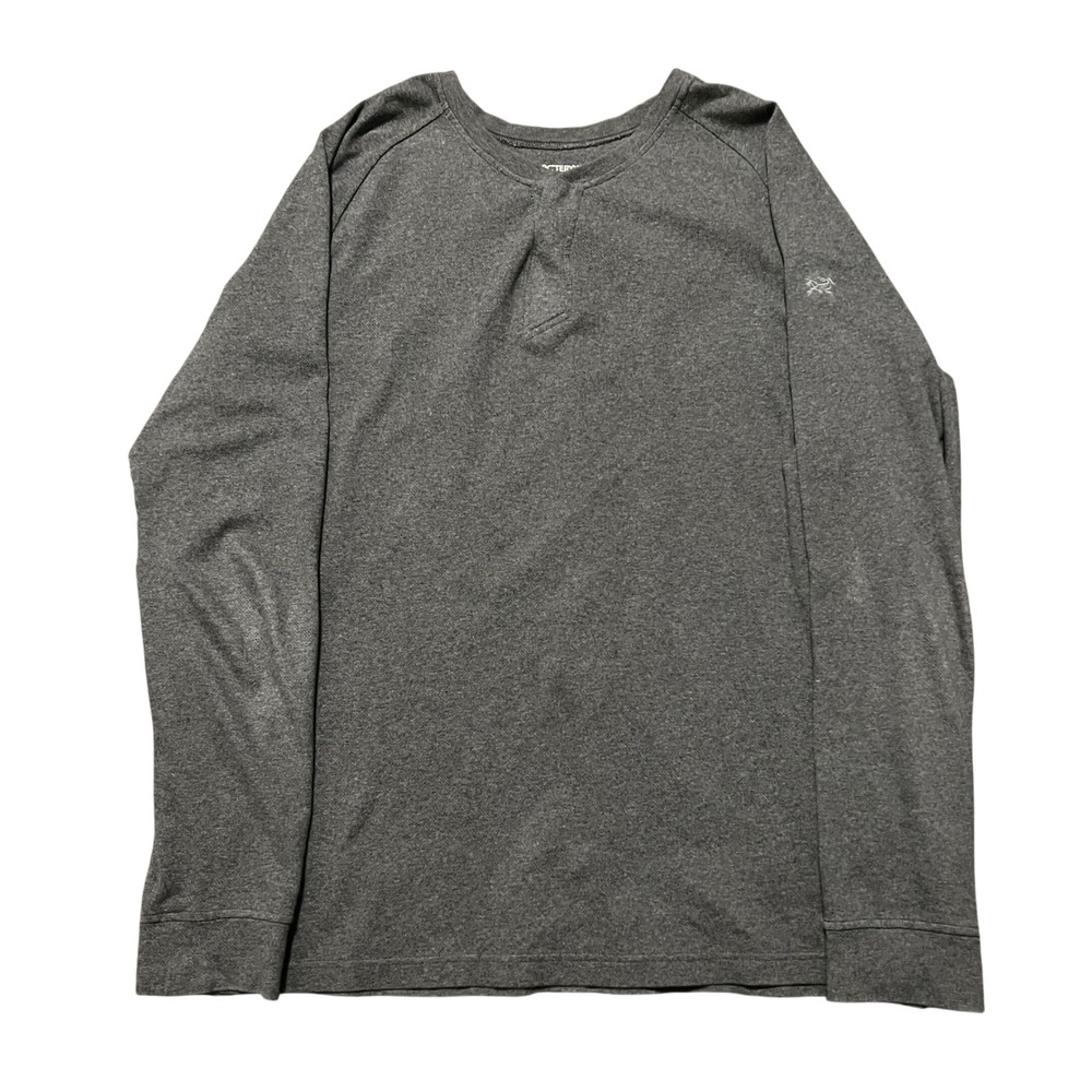 Arc'teryx Shirt Mens L Gray Sirrus‎ LS Henley Long Sleeve Stretch Hiking Top